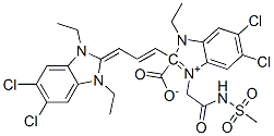 CAS#: 53132-00-6, 5,6-Dichloro-2-[3-(5,6-dichloro-1,3-diethyl-1,3-dihydro-2H-benzimidazol-2-ylidene)-1-propen-1-yl]-1-ethyl-3-[2-[(methylsulfonyl)amino]-2-oxoethyl]-1H-Benzimidazolium inner salt