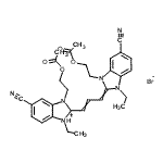CAS#: 53132-01-7, 3-(2-Acetoxyethyl)-2-{3-[3-(2-Acetoxyethyl)-5-Cyano-1-Ethyl-1,3-Dihydro-2H-Benzimidazol-2-Ylidene]-1-Propen-1-Yl}-5-Cyano-1-Ethyl-2,3-Dihydro-1H-3,1-Benzimidazol-1-Ium Bromide
