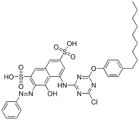CAS#: 53460-02-9, 5-[[4-Chloro-6-(4-Nonylphenoxy)-1,3,5-Triazin-2-Yl]Amino]-4-Hydroxy-3-(Phenylazo)Naphthalene-2,7-Disulphonic Acid