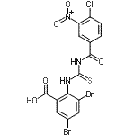 CAS 登录号：536983-59-2， 3,5-二溴-2-{[(4-氯-3-硝基苯甲酰)硫代氨基甲酰]氨基}苯甲酸