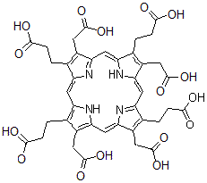 CAS#: 53790-14-0, 3,3',3'',3'''-[3,8,13,17-Tetrakis(Carboxymethyl)-5,10,15,20,22,24-Hexahydroporphyrin-2,7,12,18-Tetrayl]Tetrapropanoic Acid