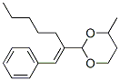 CAS 登录号：5436-76-0， 4-甲基-2-(1-苯基庚-1-烯-2-基)-1,3-二恶烷