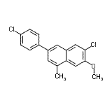 CAS 登录号：55614-40-9， 6-氯-3-(4-氯苯基)-7-甲氧基-1-甲基萘