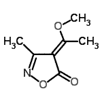 CAS 登录号：55865-49-1， (4E)-4-(1-甲氧基乙基亚基)-3-甲基-1,2-恶唑-5(4H)-酮
