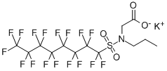 CAS#: 55910-10-6, N-[(1,1,2,2,3,3,4,4,5,5,6,6,7,7,8,8,8-Heptadecafluorooctyl)Sulfonyl]-N-Propylglycine Potassium Salt