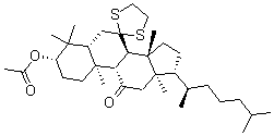 CAS#: 56259-20-2, [(3'S,5'R,8'R,9'S,10'S,13'R,14'S,17'R)-4',4',10',13',14'-pentamethyl-17'-[(2R)-6-Methylheptan-2-yl]-11'-oxo-spiro[1,3-dithiolane-2,7'-2,3,5,6,8,9,12,15,16,17-decahydro-1H-cyclopenta[a]phenanthrene]-3'-yl] ethanoate