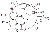 CAS#: 56411-51-9, 4-Deoxy-4-[3-Hydroxy-2-(1-Hydroxyethyl)Pyrrolidin-1-Yl]Rifamycin