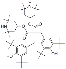 CAS#: 56677-69-1, Bis[[3,5-Bis(1,1-Dimethylethyl)-4-Hydroxyphenyl]Methyl]-Propanedioic Acid Bis(2,2,6,6-Tetramethyl-4-Piperidinyl) Ester