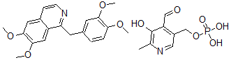 CAS 登录号：56896-69-6， 3-羟基-2-甲基-5-((膦酰氧基)甲基)吡啶-4-甲醛与 1-((3,4-二甲氧基苯基)甲基)-6,7-二甲氧基异喹啉化合物