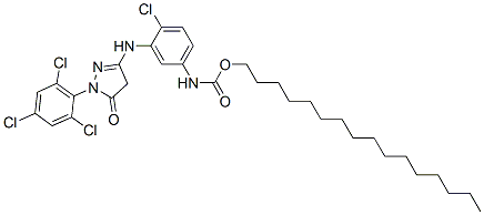 CAS#: 57233-79-1, Hexadecyl [4-Chloro-3-[[4,5-Dihydro-5-Oxo-1-(2,4,6-Trichlorophenyl)-1H-Pyrazol-3-Yl]Amino]Phenyl]Carbamate