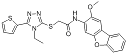 CAS#: 577986-57-3, 2-[[4-Ethyl-5-(2-Thienyl)-4H-1,2,4-Triazol-3-Yl]Thio]-N-(2-Methoxy-3-Dibenzofuranyl)-Acetamide