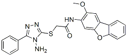 CAS 登录号：578745-02-5， 2-[(4-氨基-5-苯基-4H-1,2,4-三唑-3-基)硫代]-N-(2-甲氧基-3-二苯并呋喃基)-乙酰胺