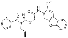 CAS 登录号：578745-65-0， N-(2-甲氧基-3-二苯并呋喃基)-2-[[4-(2-烯丙基)-5-(吡啶-2-基)-4H-1,2,4-三唑-3-基]硫代]-乙酰胺