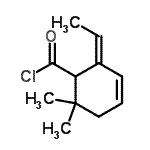 CAS 登录号：57935-27-0， (2Z)-2-亚乙基-6,6-二甲基-3-环己烯-1-甲酰氯