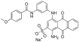 CAS#: 58215-45-5, 1-Amino-9,10-Dihydro-4-[[3-[(4-Methoxybenzoyl)Amino]Phenyl]Amino]-9,10-Dioxo-2-Anthracenesulfonic Acid Sodium Salt