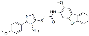 CAS#: 587000-55-3, 2-[[4-Amino-5-(4-Methoxyphenyl)-4H-1,2,4-Triazol-3-Yl]Thio]-N-(2-Methoxy-3-Dibenzofuranyl)-Acetamide