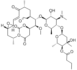CAS#: 58880-24-3, (12S,13S)-9-Deoxy-12,13-Epoxy-12,13-Dihydro-9-Oxoleucomycin V 3-Acetate 4''-Butanoate