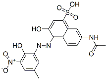 CAS 登录号：58890-64-5， 7-(乙酰氨基)-3-羟基-4-[(2-羟基-5-甲基-3-硝基苯基)偶氮]萘-1-磺酸