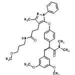CAS 登录号：5913-71-3， 3-(3,5-二甲氧基苯基)-2-{4-[(4-{3-[(3-甲氧基丙基)氨基]-3-氧代丙基}-3-甲基-1-苯基-1H-吡唑-5-基)氧基]苯基}-N,N-二甲基丙烯酰胺