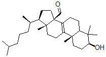 CAS 登录号：59200-40-7， 羊毛甾烯-3-醇-32-醛