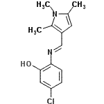 CAS 登录号：593272-56-1， 5-氯-2-{(E)-[(1,2,5-三甲基-1H-吡咯-3-基)亚甲基]氨基}苯酚