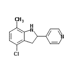 CAS 登录号：594820-96-9， 4-氯-7-甲基-2-(4-吡啶基)吲哚啉