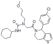 CAS#: 5957-66-4, 1-[2-[4-(4-Chlorophenyl)-6,7-dihydro-4H-thieno[3,2-c]pyridin-5-yl]-2-oxoethyl]-3-cyclohexyl-1-(3-methoxypropyl)urea