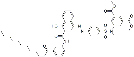 CAS#: 60033-54-7, Dimethyl 5-[Ethyl[[4-[[4-Hydroxy-3-[[[2-Methyl-5-(1-Oxododecyl)Phenyl]Amino]Carbonyl]-1-Naphthyl]Azo]Phenyl]Sulphonyl]Amino]Isophthalate
