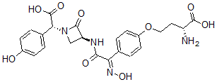 CAS#: 60134-71-6, (3S,alphar)-3-[[[4-[(R)-3-Amino-3-Carboxypropoxy]Phenyl][(E)-Hydroxyimino]Acetyl]Amino]-alpha-(4-Hydroxyphenyl)-2-Oxo-1-Azetidineacetic Acid