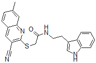 CAS#: 602263-49-0, 2-[(3-Cyano-7-Methyl-2-Quinolinyl)Thio]-N-[2-(1H-Indol-3-Yl)Ethyl]-Acetamide