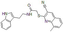 CAS#: 602264-07-3, 2-[(3-Cyano-8-Methyl-2-Quinolinyl)Thio]-N-[2-(1H-Indol-3-Yl)Ethyl]-Acetamide