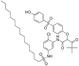 CAS 登录号：60247-61-2， N-[2-氯-5-[(十六烷基磺酰基)氨基]苯基]-2-[4-[(4-羟基苯基)磺酰基]苯氧基]-4,4-二甲基-3-氧代戊酰胺