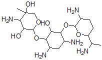 CAS#: 60352-78-5, (+)-4-O-(2,6-Diamino-2,3,4,6,7-Pentadeoxy-alpha-D-Ribo-Heptopyranosyl)-6-O-(3-Amino-4-C-Methyl-3-Deoxy-beta-L-Arabino-Pentopyranosyl)-2-Deoxy-D-Streptamine