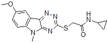 CAS#: 603947-62-2, N-Cyclopropyl-2-[(8-Methoxy-5-Methyl-5H-1,2,4-Triazino[5,6-b]Indol-3-Yl)Thio]-Acetamide