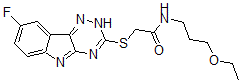 CAS#: 603948-03-4, N-(3-Ethoxypropyl)-2-[(8-Fluoro-2H-1,2,4-Triazino[5,6-b]Indol-3-Yl)Thio]-Acetamide