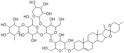 CAS#: 60454-81-1, [(25R)-Spirost-5-En-3beta-Yl]4-O-[2-O-[4-O-(6-Deoxy-alpha-L-Mannopyranosyl)-beta-D-Glucopyranosyl]-3-O-beta-D-Xylopyranosyl-beta-D-Glucopyranosyl]-beta-D-Galactopyranoside