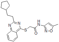 CAS 登录号：604795-07-5， 2-[[2-(2-环戊基乙基)-4-喹唑啉基]硫代]-N-(5-甲基-3-异恶唑基)-乙酰胺