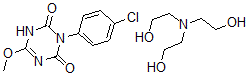CAS#: 60575-85-1, 3-(4-Chlorophenyl)- 6-methoxy-1,3,5-Triazine-2,4(1H,3H)-dione compd. with 2,2',2''-Nitrilotris[ethanol]