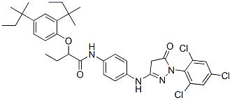 CAS#: 60592-50-9, 2-[2,4-Bis(1,1-Dimethylpropyl)Phenoxy]-N-[4-[[[4,5-Dihydro-5-Oxo-1-(2,4,6-Trichlorophenyl)-1H-Pyrazol]-3-Yl]Amino]Phenyl]Butanamide