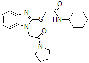 CAS 登录号：606109-63-1， N-环己基-2-[[1-[2-氧代-2-(吡咯烷-1-基)乙基]-1H-苯并[d]咪唑-2-基]硫代]-乙酰胺