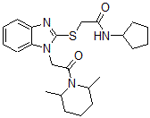 CAS#: 606110-29-6, N-Cyclopentyl-2-[[1-[2-(2,6-Dimethyl-Piperidin-1-Yl)-2-Oxoethyl]-1H-Benzo[d]Imidazol-2-Yl]Thio]-Acetamide