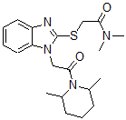 CAS 登录号：606110-51-4， 2-[[1-[2-(2,6-二甲基-哌啶-1-基)-2-氧代乙基]-1H-苯并[d]咪唑-2-基]硫代]-N,N-二甲基-乙酰胺