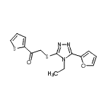 CAS#: 606111-59-5, 2-{[4-Ethyl-5-(2-furyl)-4H-1,2,4-triazol-3-yl]sulfanyl}-1-(2-thienyl)ethanone