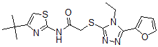 CAS 登录号：606111-62-0， N-[4-(叔丁基)-噻唑-2-基]-2-[[4-乙基-5-(呋喃-2-基)-4H-1,2,4-三唑-3-基]硫代]-乙酰胺