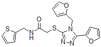 CAS#: 606111-82-4, 2-[[5-(Furan-2-Yl)-4-(Furan-2-Ylmethyl)-4H-1,2,4-Triazol-3-Yl]Thio]-N-(2-Thienylmethyl)-Acetamide