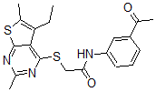CAS 登录号：606113-63-7， N-(3-乙酰基苯基)-2-[(5-乙基-2,6-二甲基噻吩并[2,3-d]嘧啶-4-基)硫代]-乙酰胺