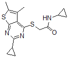 CAS 登录号：606113-66-0， N-环丙基-2-[(2-环丙基-5,6-二甲基噻吩并[2,3-d]嘧啶-4-基)硫代]-乙酰胺