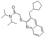 CAS#: 606113-88-6, 2-[[3-(Cyclopentylmethyl)-2-Quinolinyl]Thio]-N,N-Bis(Isopropyl)-Acetamide