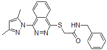 CAS 登录号：606122-23-0， 2-[[4-(3,5-二甲基-1H-吡唑-1-基)-1-酞嗪基]硫代]-N-苄基-乙酰胺