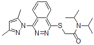 CAS 登录号：606122-25-2， 2-[[4-(3,5-二甲基-1H-吡唑-1-基)-1-酞嗪基]硫代]-N,N-二(异丙基)-乙酰胺